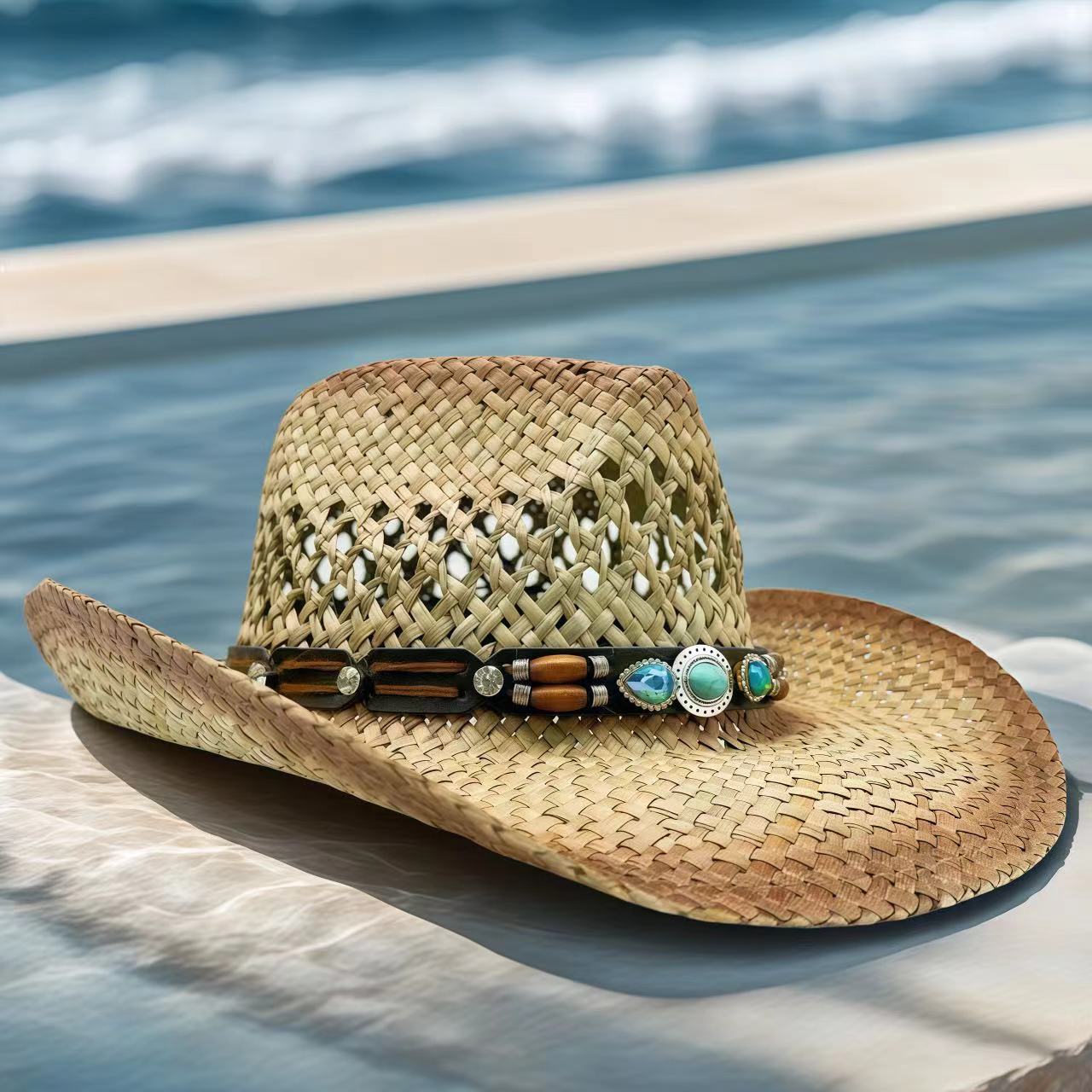 Chapeau de cowboy en paille or - Cowboy Hat Straw avis et prix