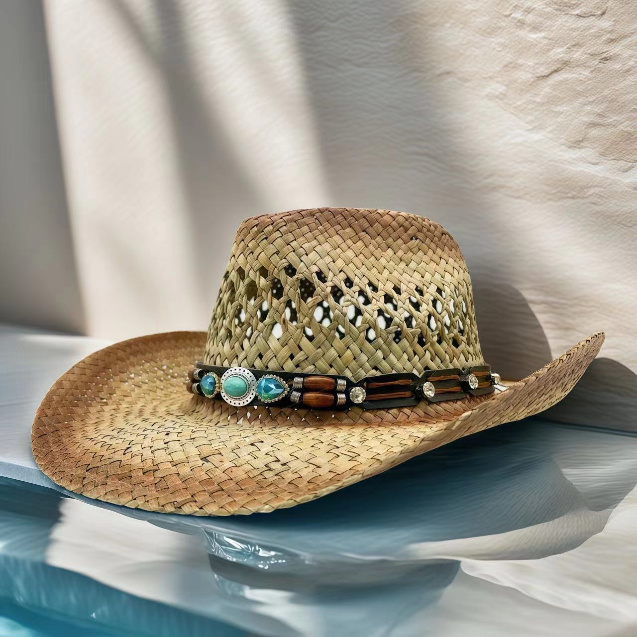 Chapeau de cowboy en paille or - Cowboy Hat Straw avis et prix